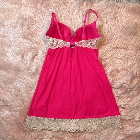 Vintage Victoria’s Secret Fuchsia Pink Babydoll Lace Bra Lingerie Size 34C - Picture 4 of 7